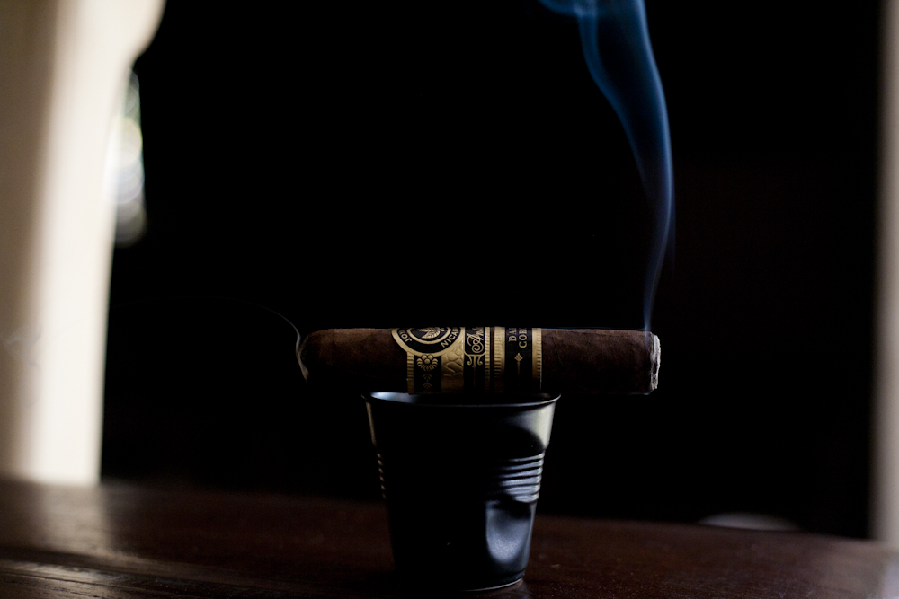 Antano Dark Corojo cigar puff