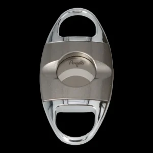 ANGELO - CIGAR CUTTER WITH REST - GUNMETAL & CHROME